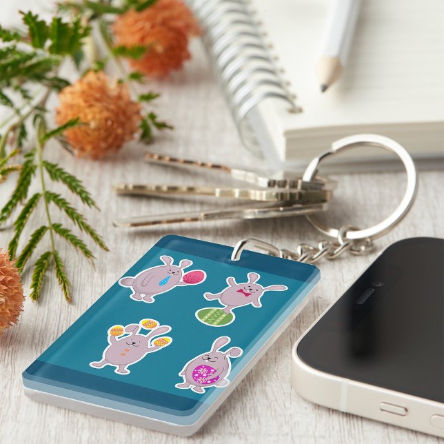 Easter Bunny Set with Colourful Eggs Keychain (Creator Uploaded)