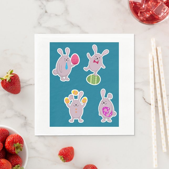 Easter Bunny Set with Colourful Eggs Napkin (Creator Uploaded)