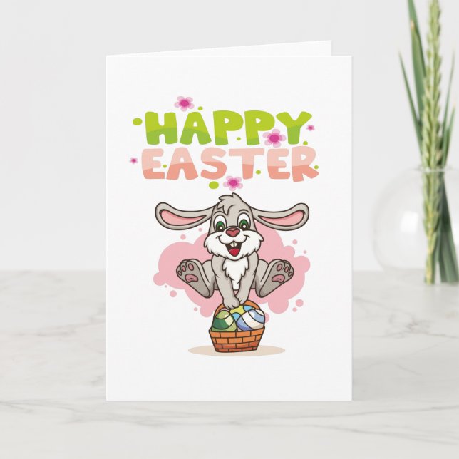 Easter Bunny Shirt Girls Women Kids Card (Front)