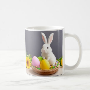 Easter Bunny Sitting in a Basket Coffee Mug