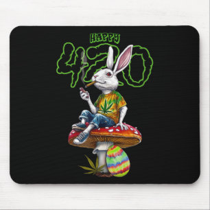 Easter Bunny Smoking Weed Happy Pot Rabbit Mouse Pad