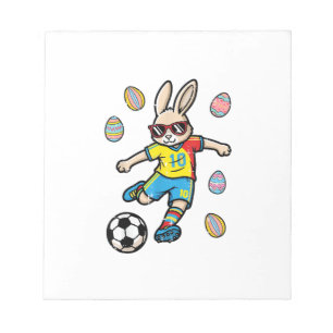 Easter Bunny Soccer Kick Rabbit Football Boys Kids Notepad