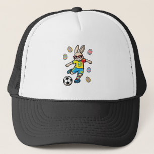Easter Bunny Soccer Kick Rabbit Football Boys Kids Trucker Hat