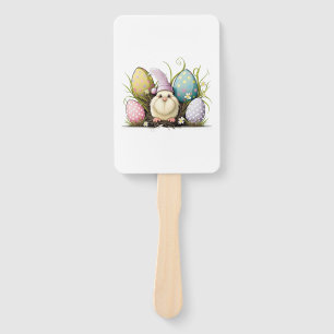 Easter Bunny Spring Cute Gnome Easter Egg Hunting  Hand Fan