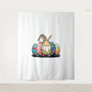 Easter Bunny Spring Cute Gnome Easter Egg Hunting  Tapestry