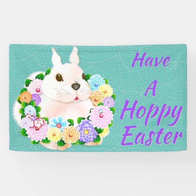 Easter Bunny Spring Garden Banner (Horizontal)