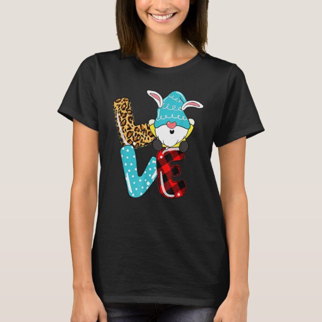 Easter Bunny Spring Gnome Cool Easter Egg Hunting  T-Shirt (Front)