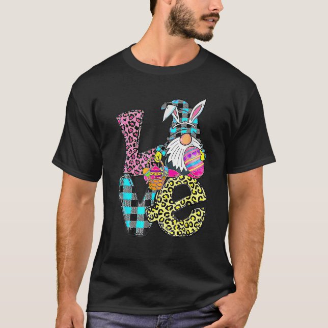 Easter Bunny Spring Gnome Easter Apparel Eggs Bask T-Shirt (Front)