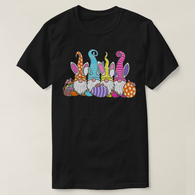 Easter Bunny Spring Gnome Easter Egg Hunting And B T-Shirt (Design Front)