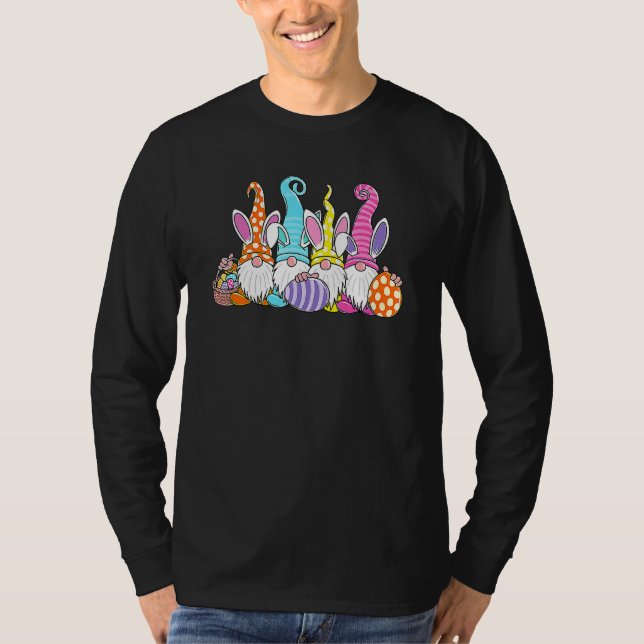 Easter Bunny Spring Gnome Easter Egg Hunting And B T-Shirt (Front)