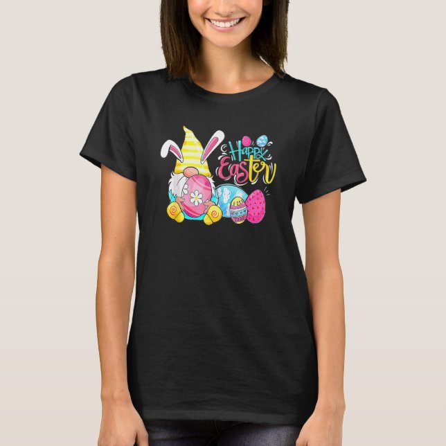 Easter Bunny Spring Gnome Easter Egg Hunting And B T-Shirt (Front)