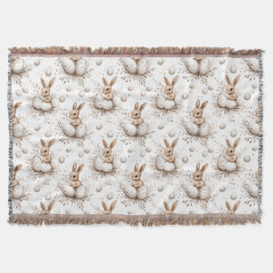 Easter Bunny Spring Throw Blanket