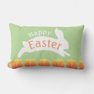 Easter Bunny & Spring Tulips Lumbar Pillow