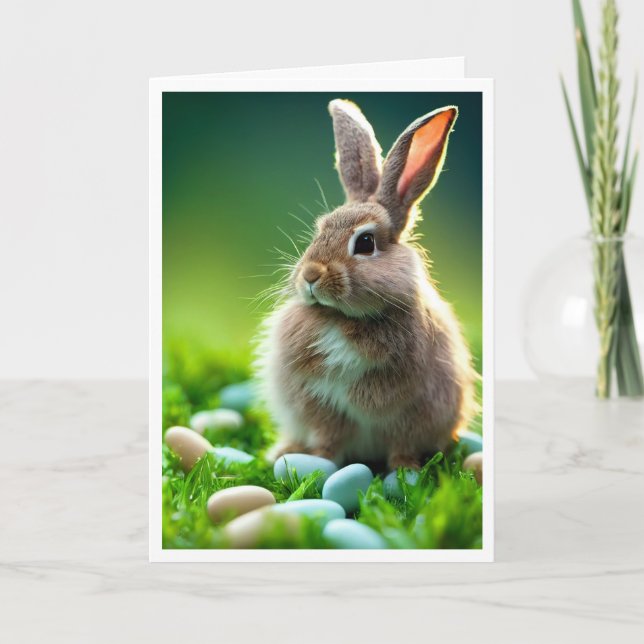Easter Bunny Spring Wishes Easter Card (Front)