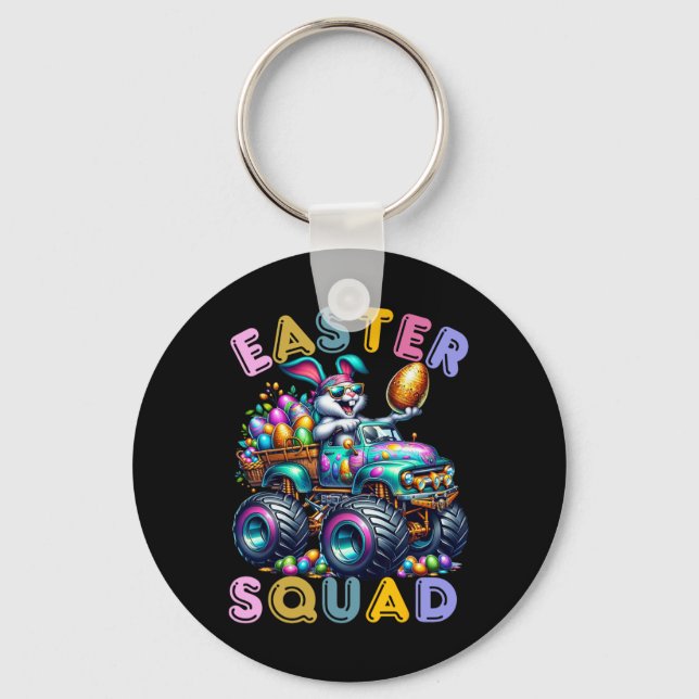 Easter Bunny Squad Humour Egg Hunting Day  Keychain (Front)