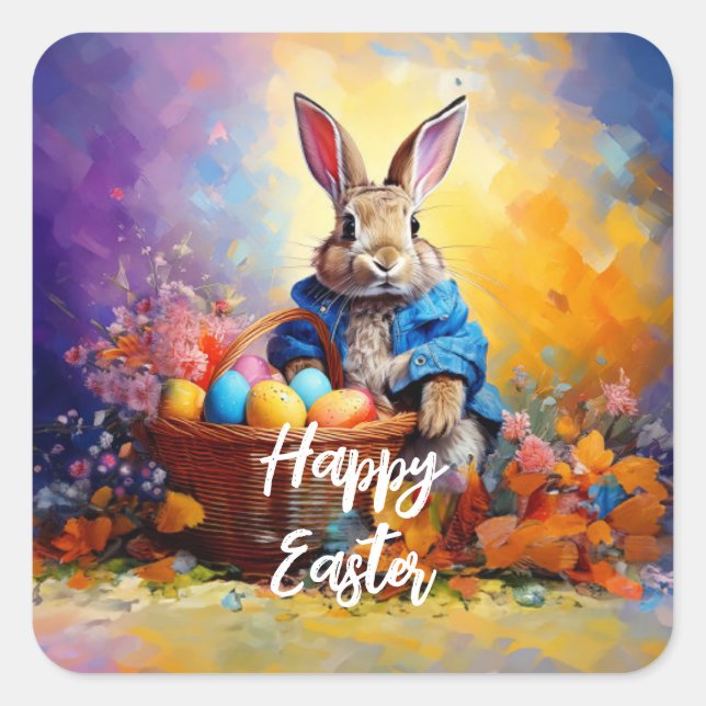 Easter Bunny  Square Sticker (Front)