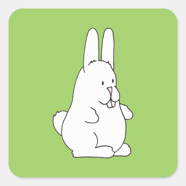 Easter bunny square sticker (Front)