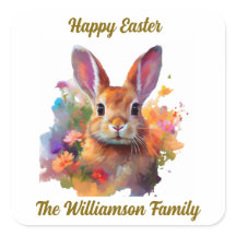 Easter Bunny Square Sticker