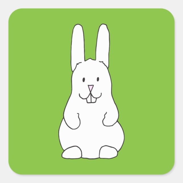 Easter bunny square sticker (Front)