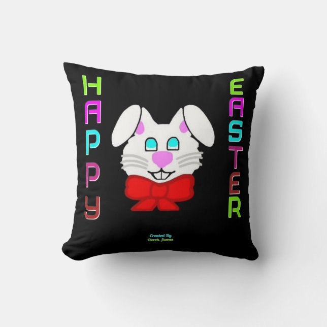Easter Bunny Square Throw Pillow (Front)