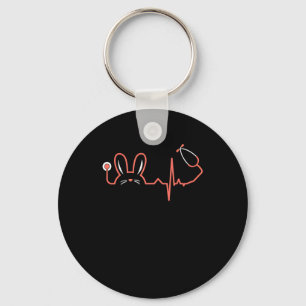 Easter Bunny Stethoscope Nurse Doctor Rabbit Scrub Keychain