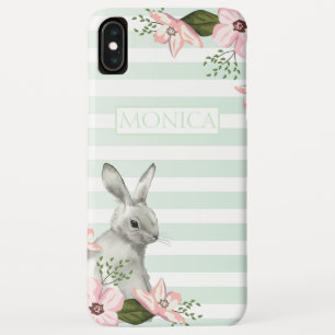 Easter Bunny striped Monogram iPhone XS Max Case