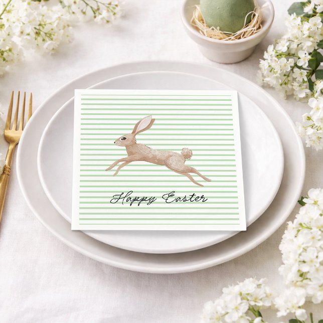 Easter Bunny Striped  Napkin (Creator Uploaded)