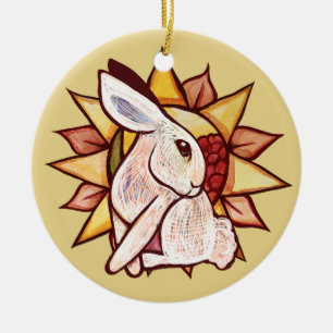 Easter Bunny Sunshine Spring Ceramic Ornament
