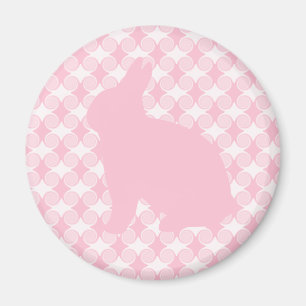 Easter Bunny Swirls Magnet, Light Pink Magnet