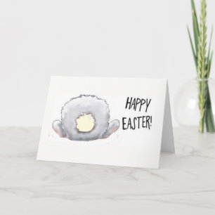 "EASTER BUNNY TAIL CARTOON" SAYS HIPPITY HOPPITY HOLIDAY CARD