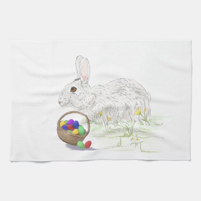 Easter bunny tea towel (Horizontal)