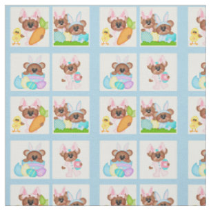 Easter Bunny Teddy Bear Easter Pattern 8 Fabric