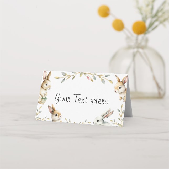Easter Bunny Theme Folded Place Card (Front)