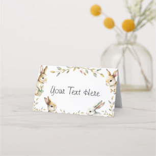 Easter Bunny Theme Folded Place Card
