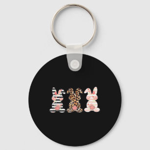 Easter Bunny Trio Shirt Rabbit Leopard Matching Cu Keychain