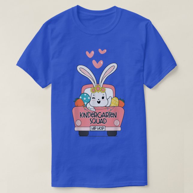 Easter Bunny Truck Rabbit Kindergarten Squad  T-Shirt (Design Front)