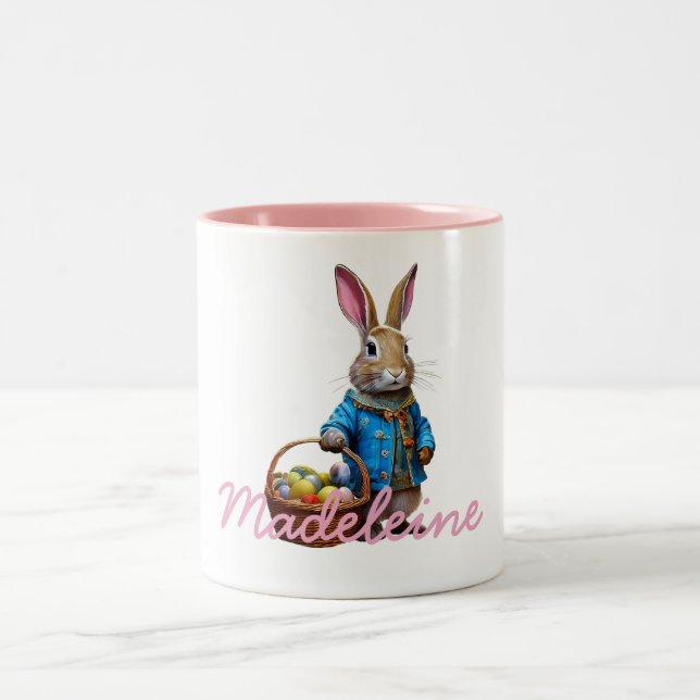 Easter Bunny  Two-Tone Coffee Mug (Center)