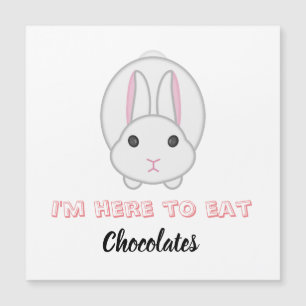 Easter bunny waiting to eat chocolates