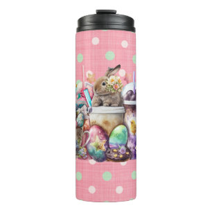 Easter Bunny Watercolor Coffee Drinks Thermal Tumbler
