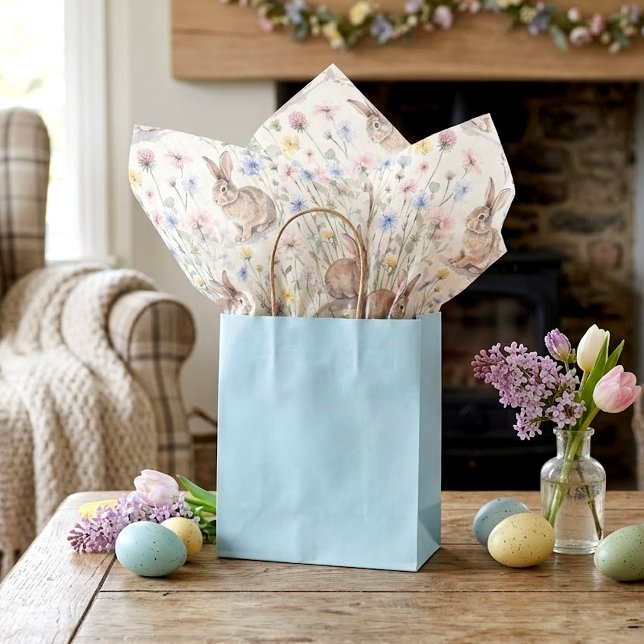 Easter Bunny Watercolor Floral Spring Tissue Paper (Creator Uploaded)
