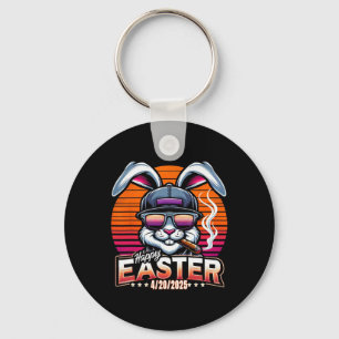 Easter Bunny Weed Funny Humour Keychain
