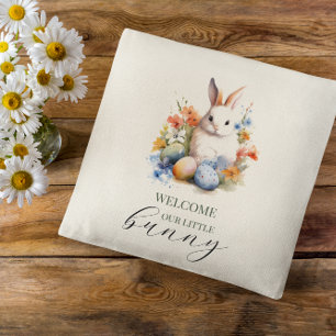 Easter Bunny   Welcome Little Bunny Throw Pillow