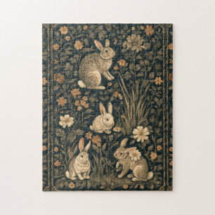 Easter Bunny William Morris Art & Craft Style Chic Jigsaw Puzzle