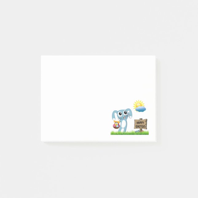 Easter Bunny wishes a Happy Easter Post-it Notes (Front)