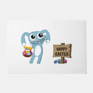 Easter Bunny wishes Happy Easter Doormat