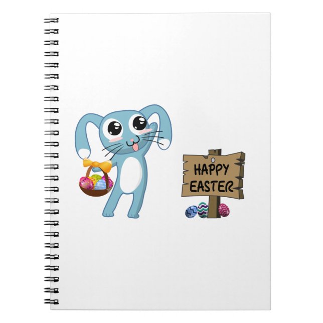 Easter Bunny wishes Happy Easter Notebook (Front)