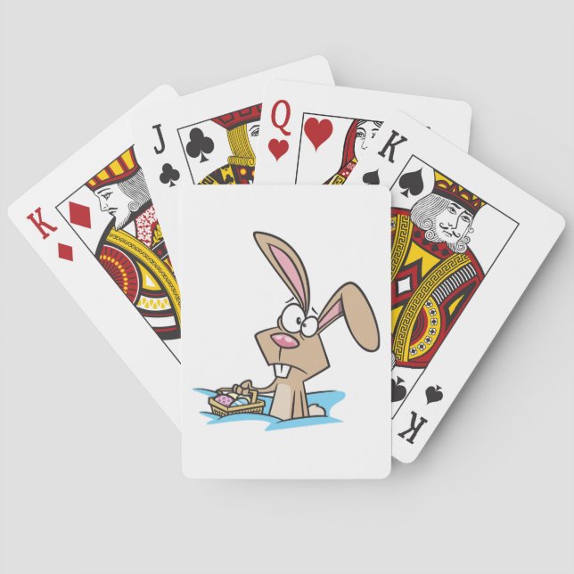 Easter Bunny With A Basket Playing Cards (Back)