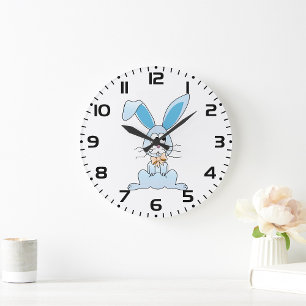 Easter Bunny With A Bow Tie Large Clock