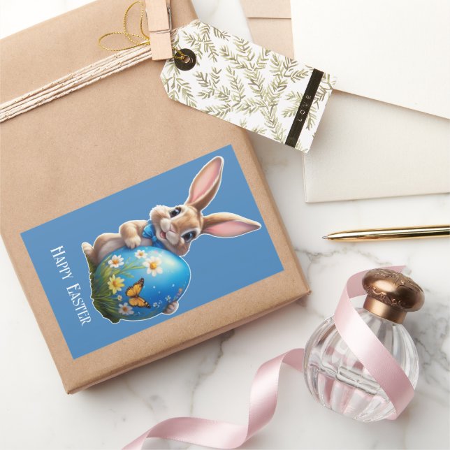 Easter Bunny with blue bow -  Sticker (Gifting)
