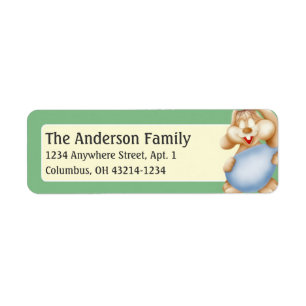 Easter Bunny with Blue Egg Address Labels